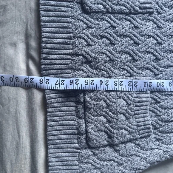Jeanne Pierre Sweater Women’s S Gray Cable Knit Turtleneck Fisherman Pullover - Picture 7 of 8